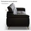 Canapé modulaire noir en cuir véritable-595941391-595941390
