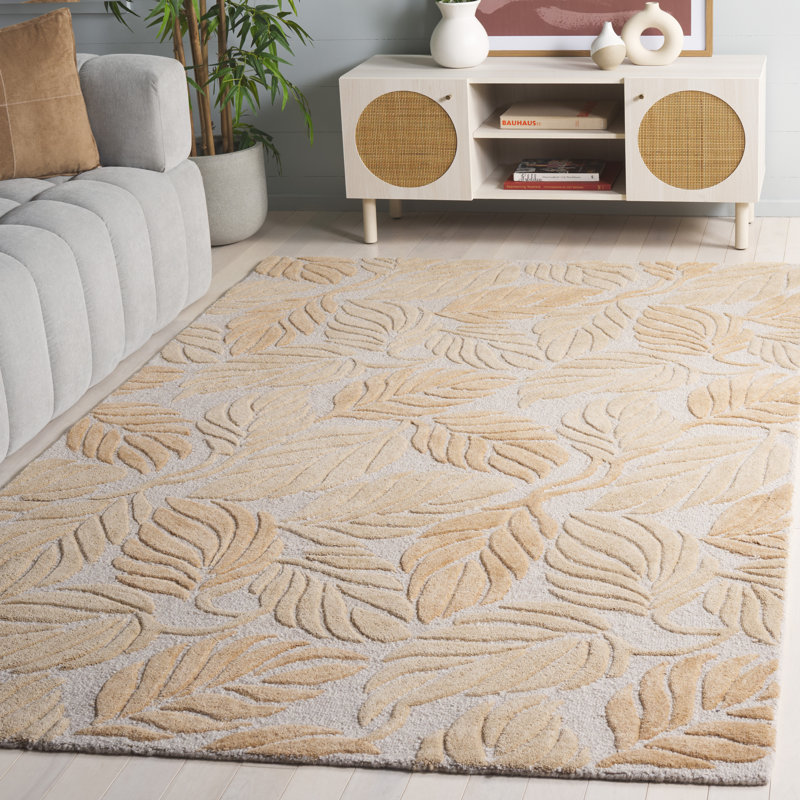 Jardin Hand Tufted Wool; Cotton Floral Indoor Rug, Rectangle 5' x 8'