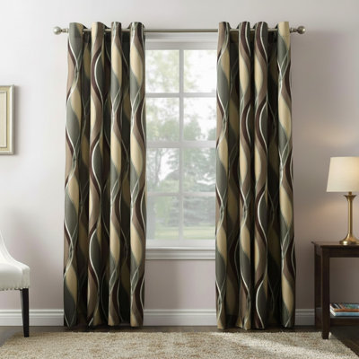 Print Semi-sheer Curtain Panels, 2-pack