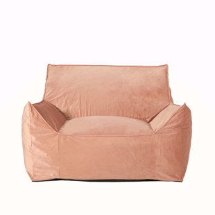 Velveteen Bean Bag Chair With Armrests