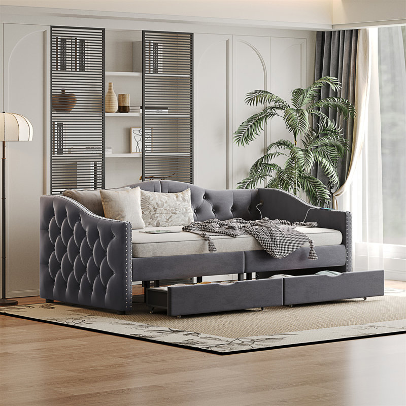 Full Size Boucle Bed Frame