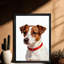 Reproduction d'art encadré noir avec chien mignon et honnête rétro-751143924