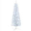  Snow Flocked Artificial Pencil Christmas Tree, Slim Xmas Tree with Realistic Branches and Plastic Base Stand for Indoor Decoration-1699197812