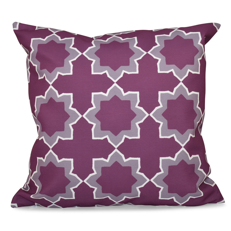 Happy Hippy Geometric Reversible Throw Pillow, Purple, 26" H x 26" W
