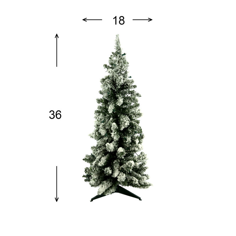 3' Flocked Holiday Tree with LED Lights