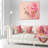 Floral Peony Flowers Against Scribbled Square Pillow Cover and Insert-29960847-29963061