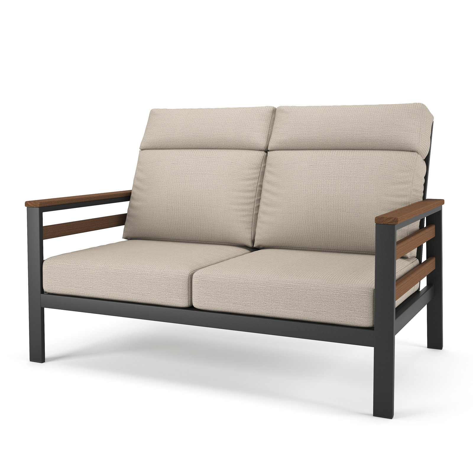 Townsend 55" Sunbrella® Patio Loveseat, Brown, Cast Silver