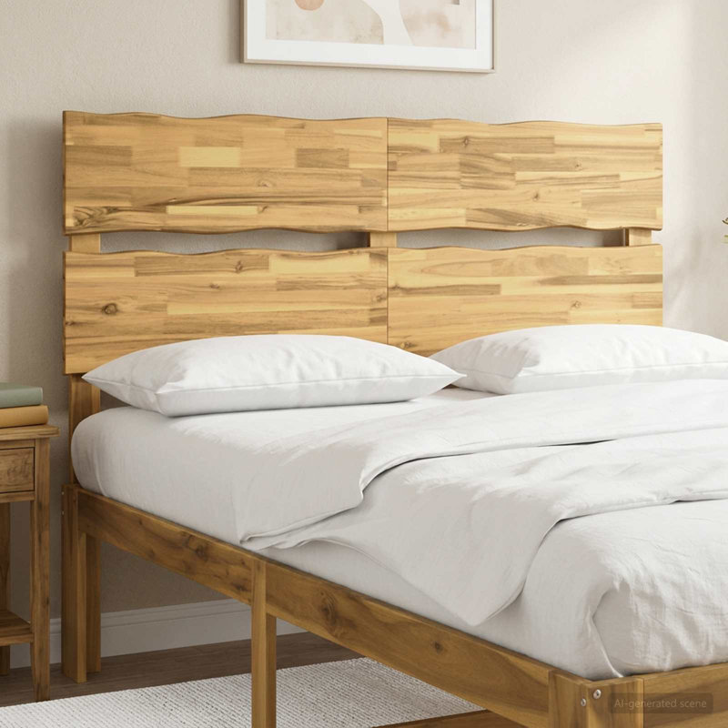 Solid Wood Headboard, 115cm H x 139cm W x 3.6cm D, Natural