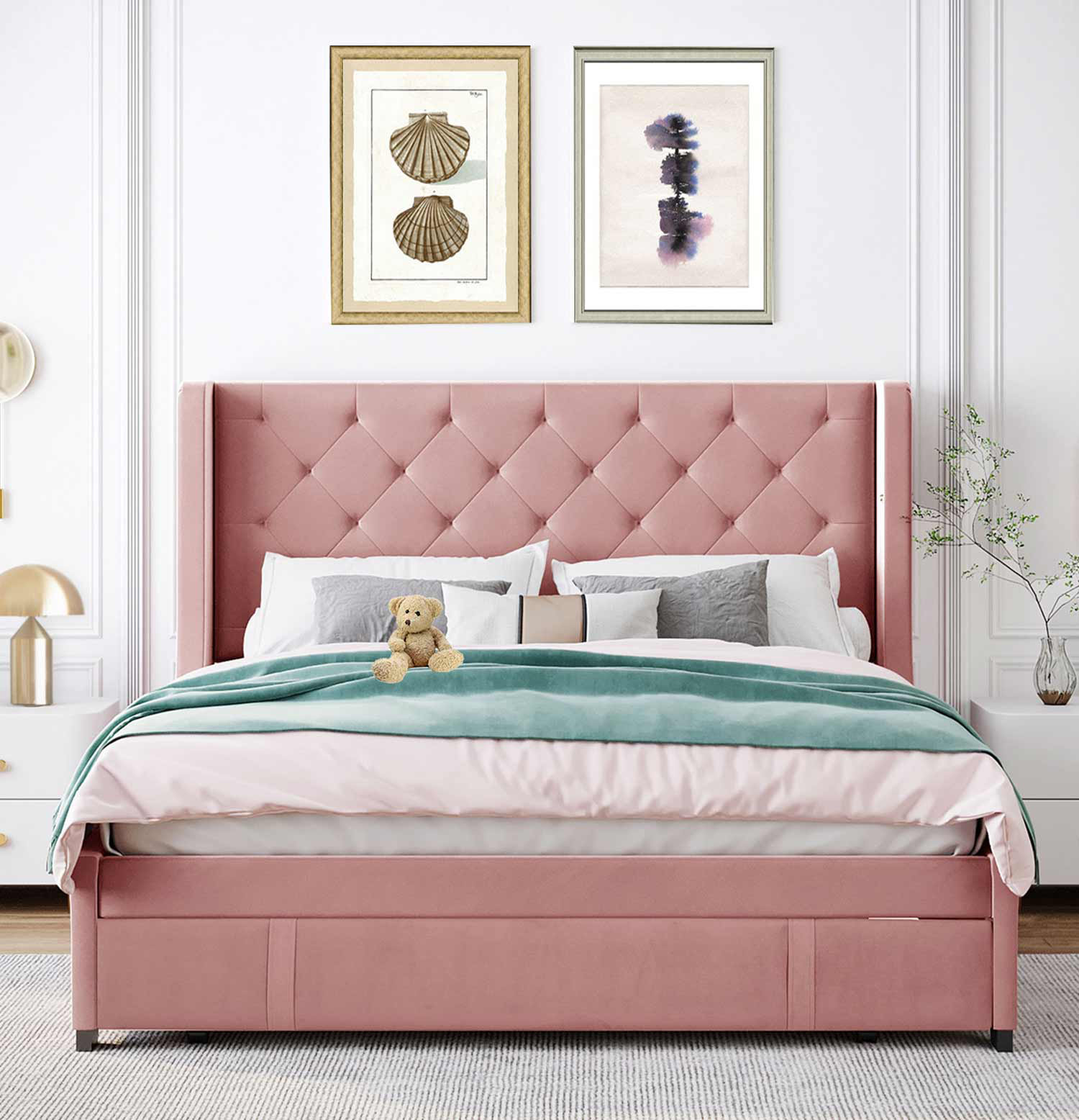 Mercer41 Meller Queen Tufted Upholstered Storage Platform Bed | Wayfair