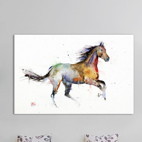 « cheval ii », peinture sur toile tendue, H 18 po x l 26 po x p 1,5 po, Toile avec cadre noir