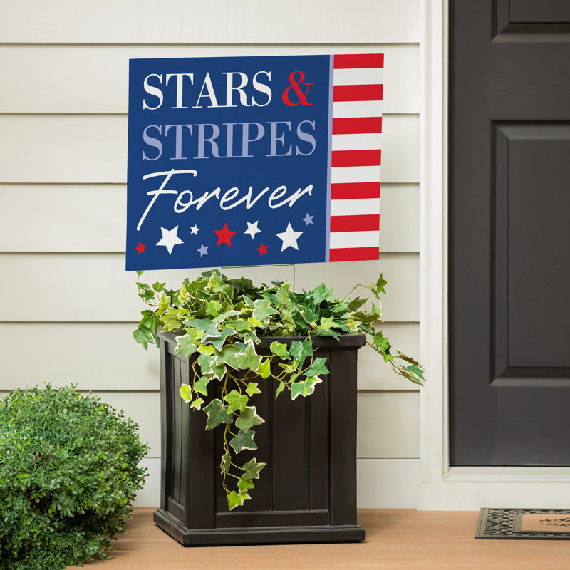Enseigne de cour Forever 'American Classic Stars & Stripes, 24 po x 18 po