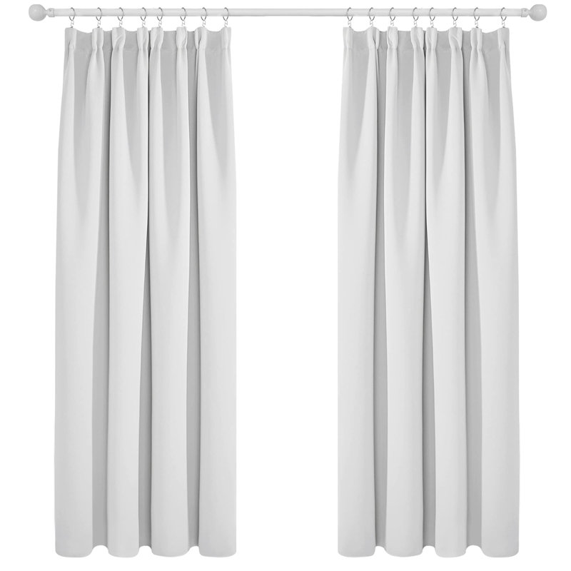 Prajit Blackout Curtain Pair, 46cm Width x 138cm Drop, Grey