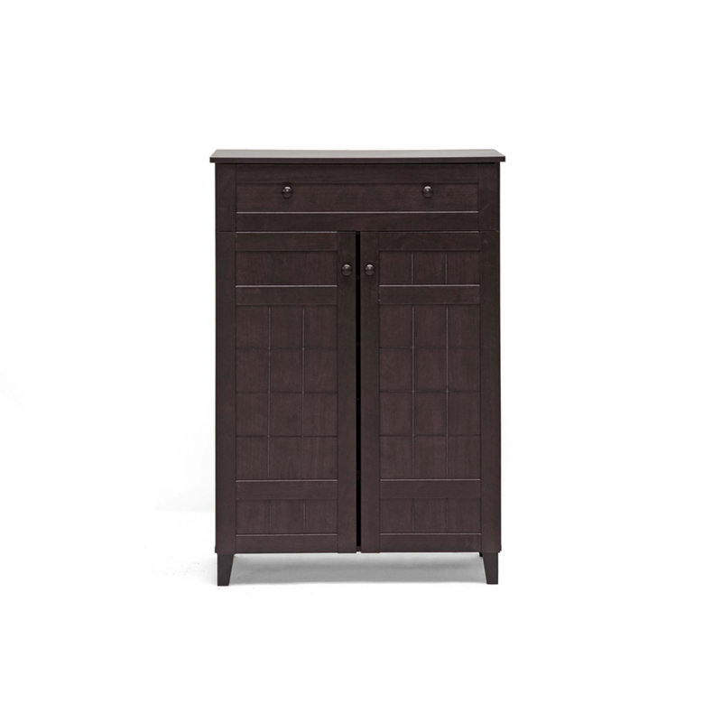 Glidden 18 Pair Shoe Storage Cabinet, Brown