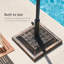 Porte-parasol carré en acier robuste de 26 lb Arlmont & Co. avec motif de natté décoratif - bronze