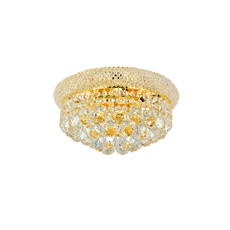 Ston Easton Flush Mount, Gold, 6 Lights, 8" H x 14" W x 14"
