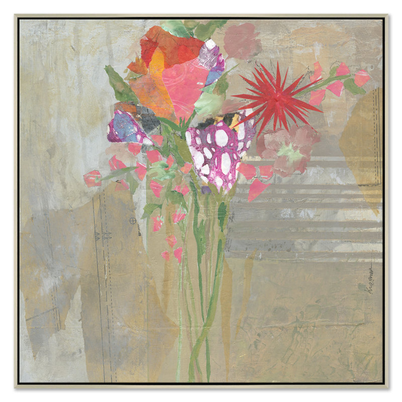 Wildflowers On Beige Painting by Jill Krasner, Silver