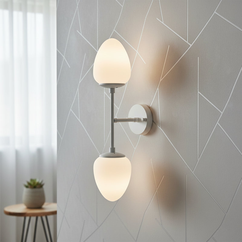 Elora 2-Light Armed Sconce, Porcelain