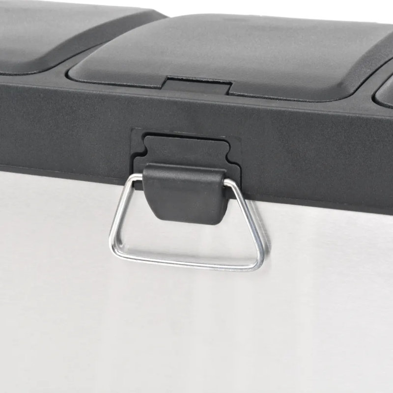Steel Step On Multi-Compartment Rubbish & Recycling Bin, 24 L