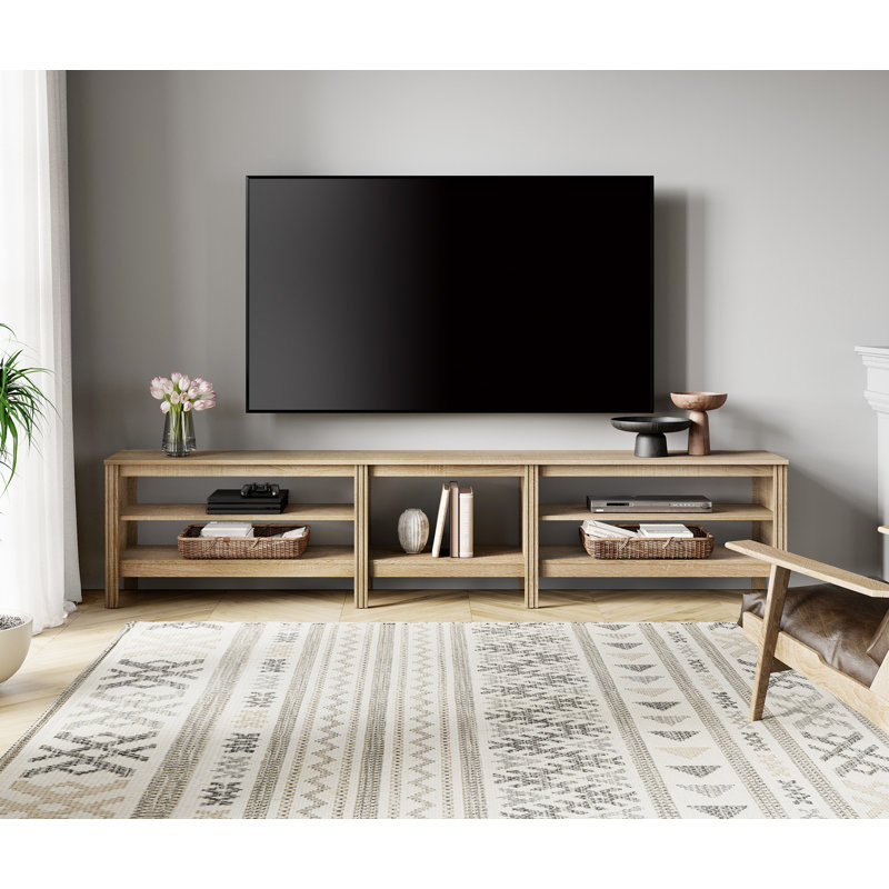 Ashae Unfinished TV Stand for TVs up to 85", Oak