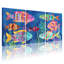 Animaux, poissons colorés, impression d'art sous-marin, ensemble de 3 impressions sur toile-659655031