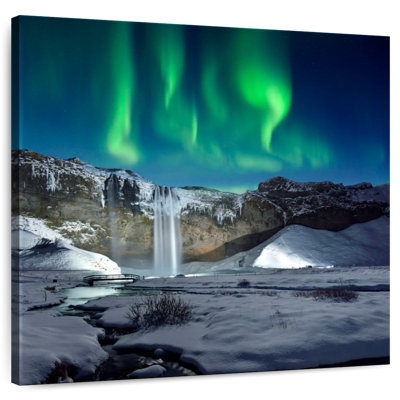 Alvord Aurora Over Skogafoss Waterfall