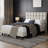 Size Modern Upholstered Bed Frame with Adjustable Square Tufted Headboard-99170189-93363910