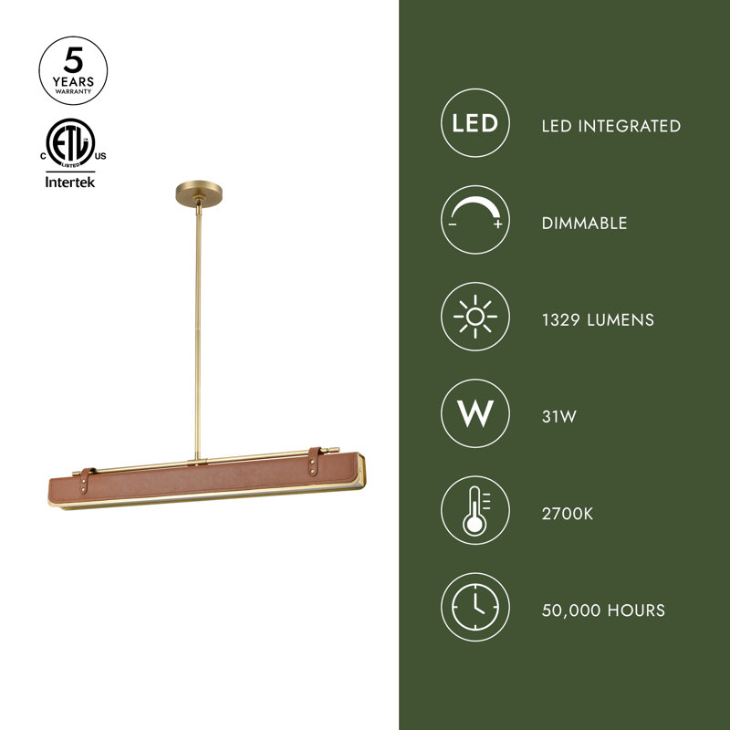 1 - Light LED Pendant, Aged Nickel, Black