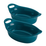 Rachael Ray Ceramics Oval Au Gratin Baker Set