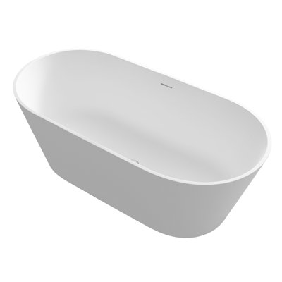 Tangent 1600Mm Solid Surface Stone Freestanding Soaking Bathtub