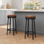 Upholstered Counter Stool with Metal Frame
