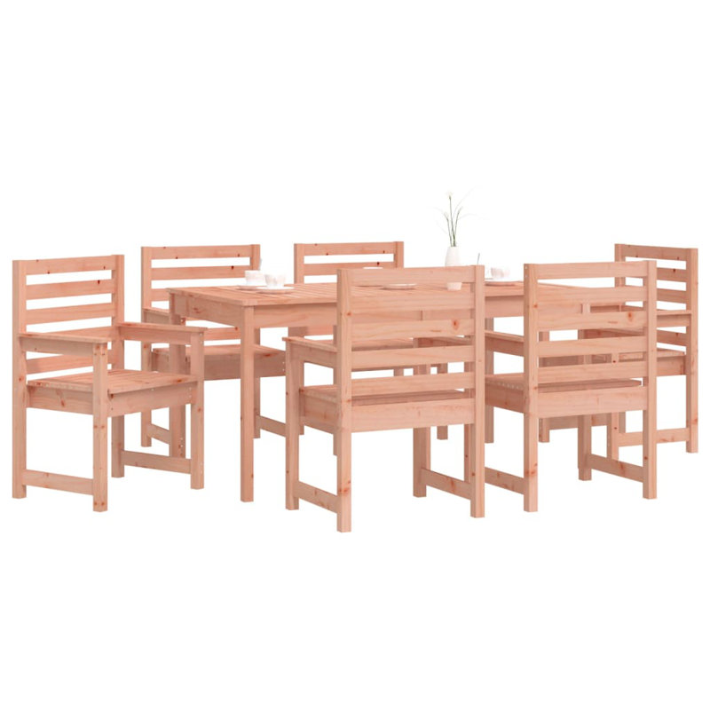 Yula 6 - Person Patio Dining Set with Rectangular Table, Natural Douglas