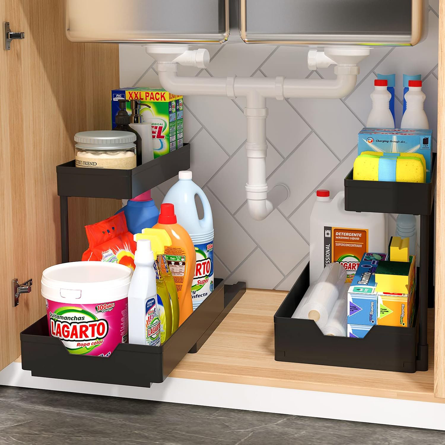 Under Sink Organizers And Storage Pull Out Cabinet Organizer And