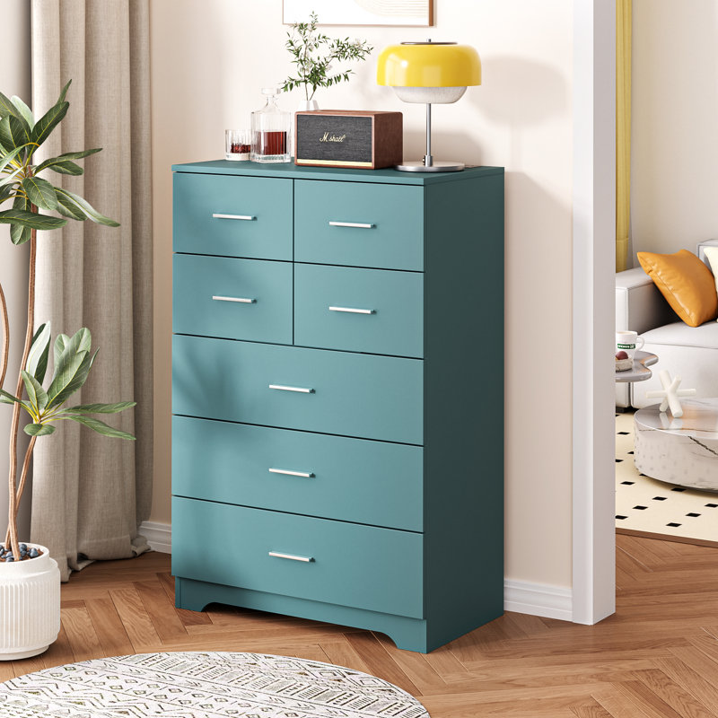 7 Drawer 27.6" W Dresser with Type-C Port And USB Port, Dark Green