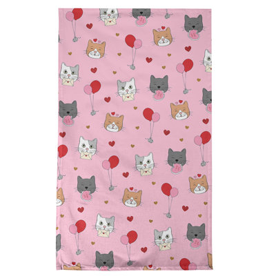 Serviette de thé à chats fêtes