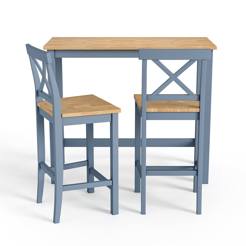 Sedbergh 2 - Person Dining Set, Blue, Natural/Blue, Natural