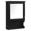 Armoire de rangement murale noire 20 po, style moderne, tablettes réglables, porte simple, bois massif et métal, charnières, armoire de rangement Space For