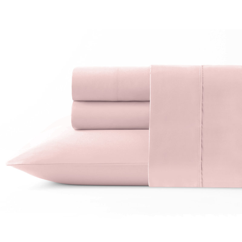 Ensemble de draps 100% coton Pointehaven, Rose, King Sheet Set