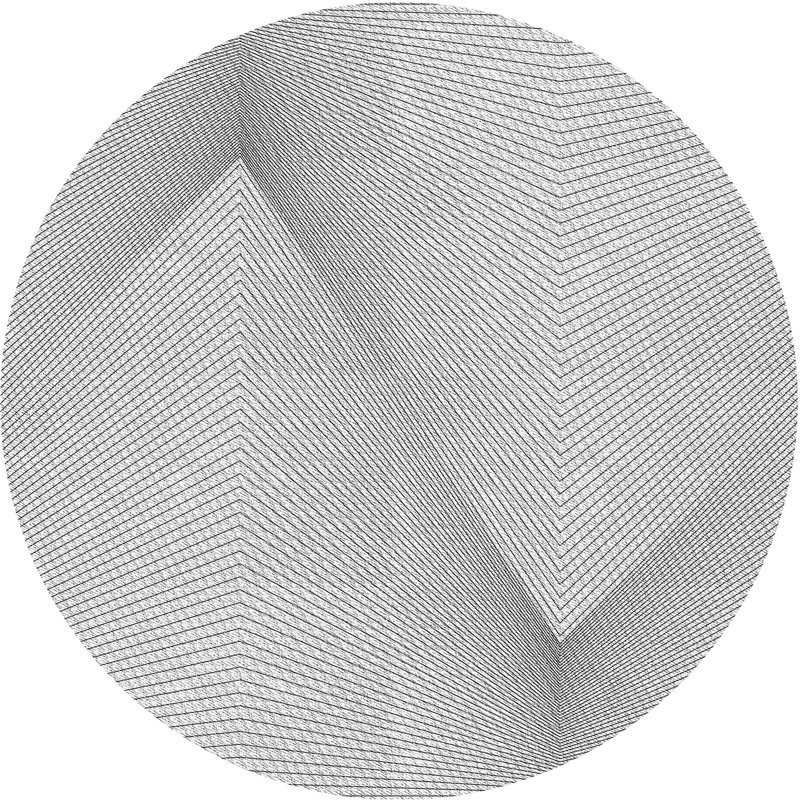 Tapis zone grise à motifs, Rond 7 pi