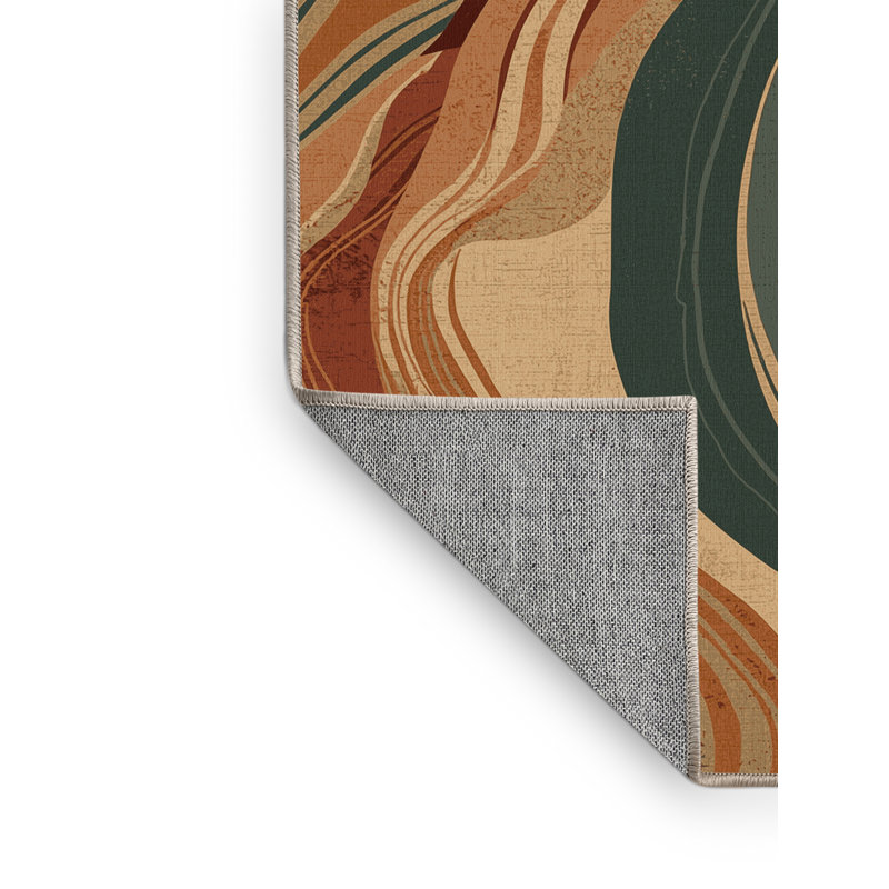 Tapis brun rustique lavable à la machine à motif rustique rustique Gregorey, 7 x 10