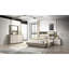 Table de chevet 2 tiroirs de style moderne en bois beige et brun