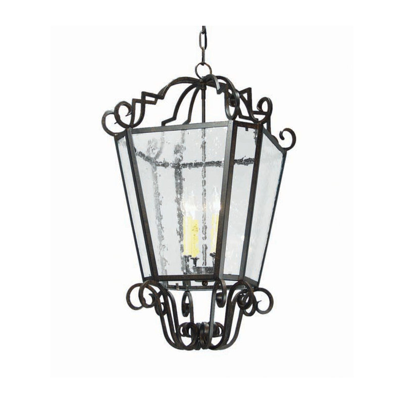 Marin 4 - Light LED Outdoor Hanging Lantern, Blackwash, Clear Acrylic