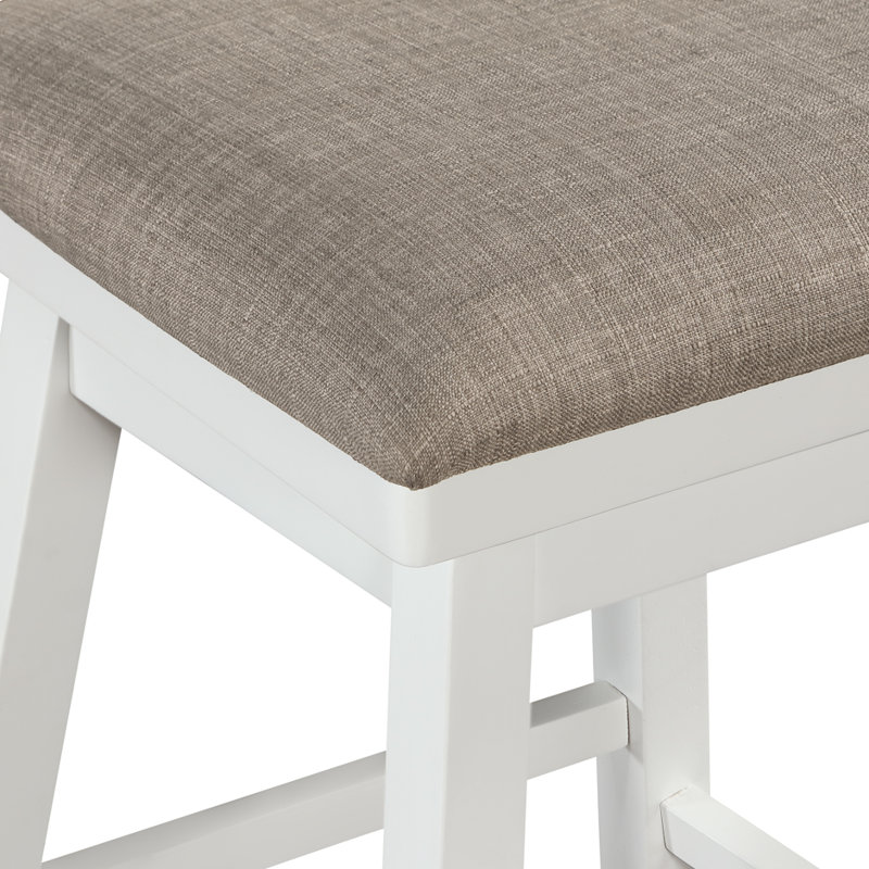 Renetta Swivel Counter & Bar Stool, Counter Stool (24" Seat Height), Brown Polyester, True White