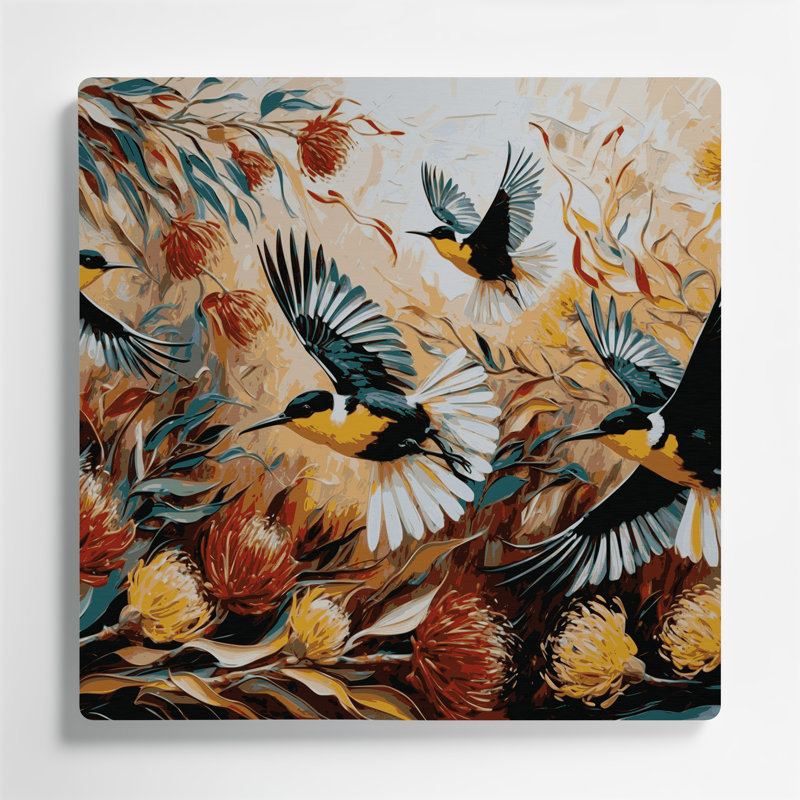 Art mural en métal oiseaux Birds New Holland, H 8 po x l 8 po