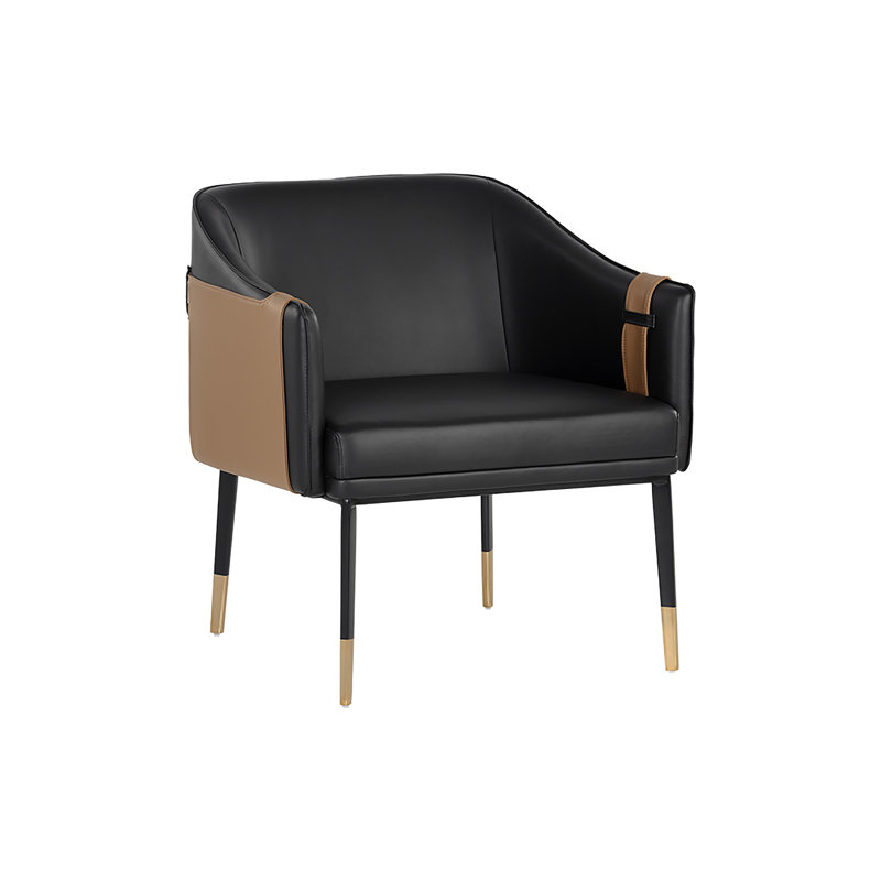 Carter Club Chair, Black Faux Leather