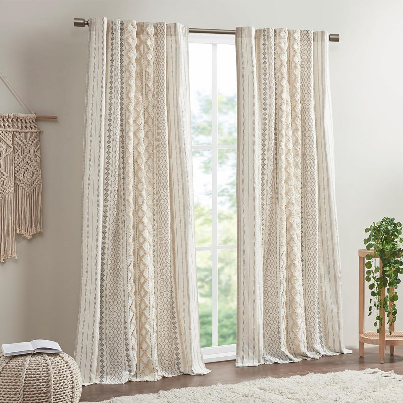 Cutrer Cotton Room Darkening Curtain Panel, 50" W x 95" L, Beige