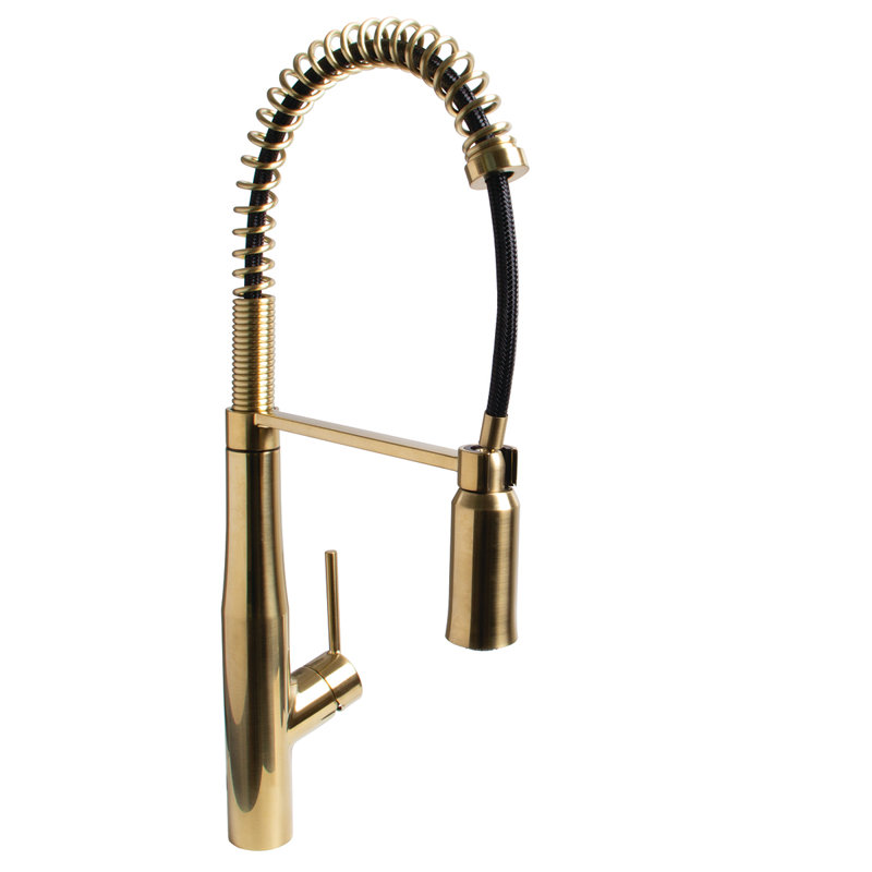 Neo Pull Down Single Handle Kitchen Faucet, Brushed Bronze
