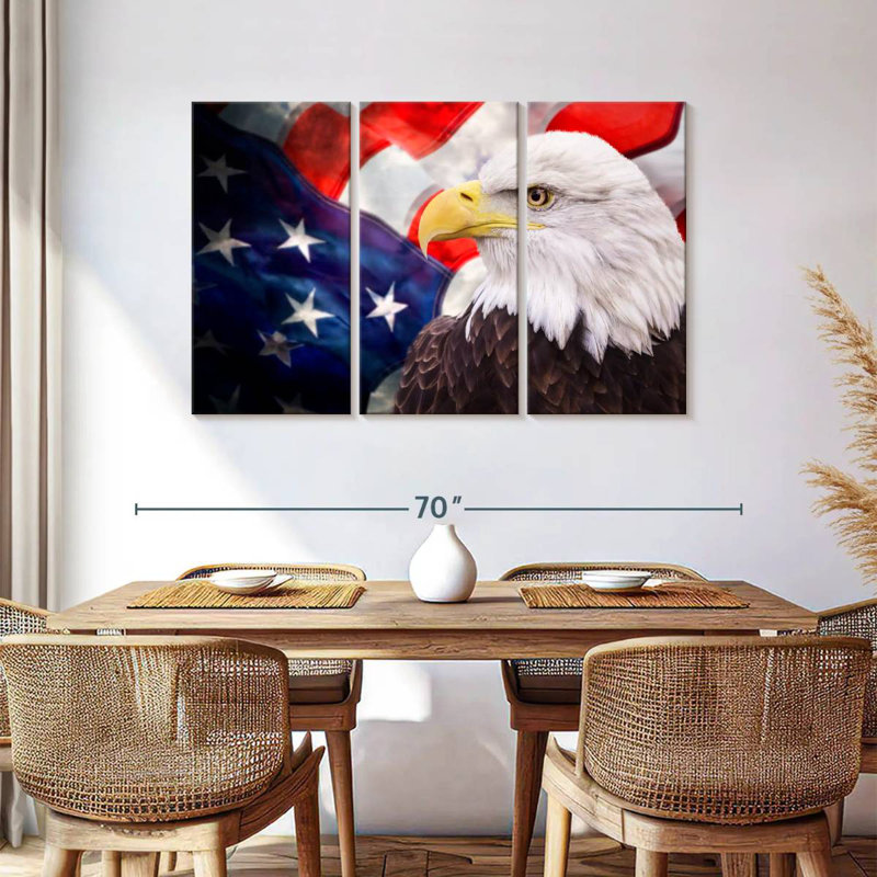 Brampt USA Flag And American Eagle, 36" H x 57" W