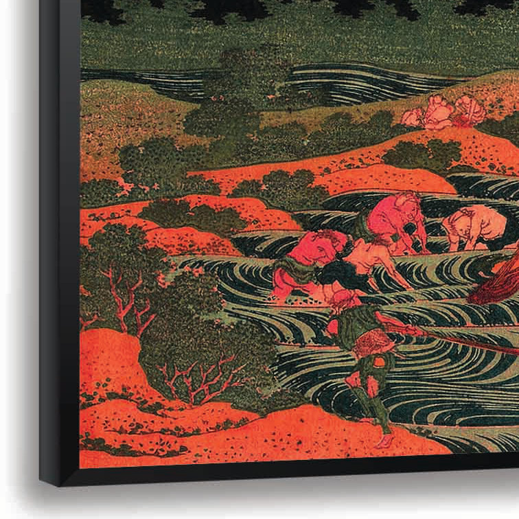 « japanese pêcheurs » par katsushika hokusai,, impression encadrée, H 14 po x l 18 po