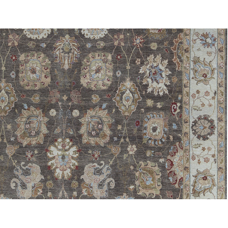 Hand-Knotted High-Quality Brown and Ivory Area Rug