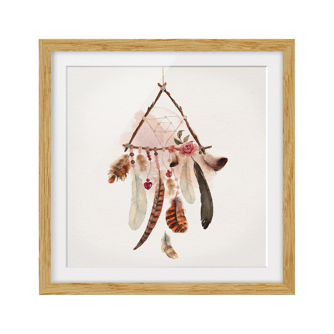 Gerahmter Grafikdruck Triangular Dream Catcher